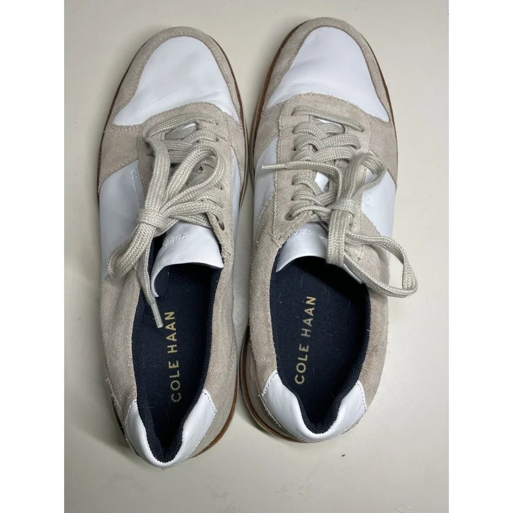 Cole Haan Grand C31033 Leather Crosscourt Crafted Pumice Stone/Ivory Men's 11M